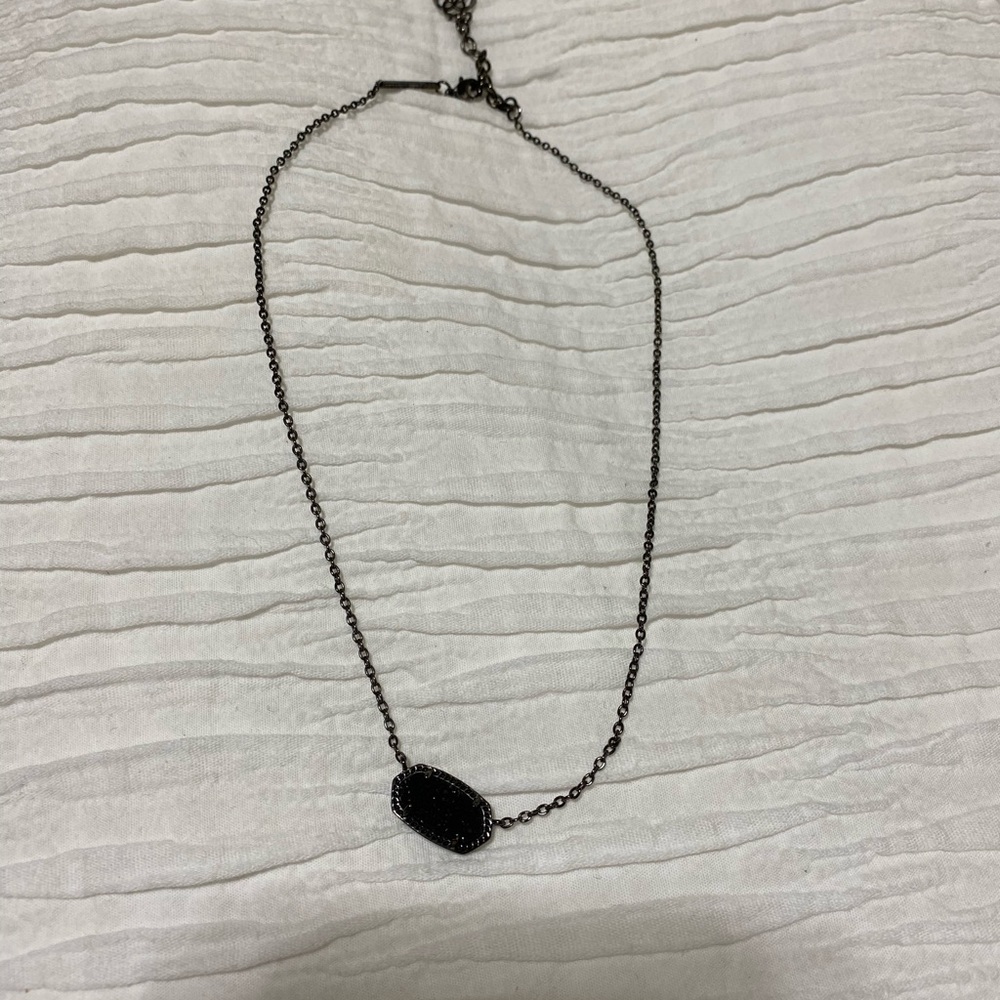 Elisa pendant necklace in black drusy
